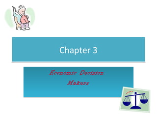 Chapter 3

Economic Decision
     Makers
 
