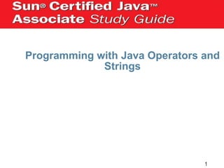 Programming with Java Operators and
Strings

1

 