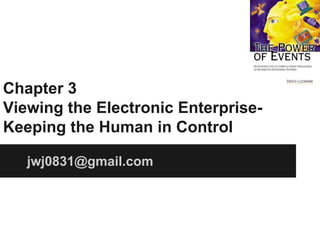Chapter 3
Viewing the Electronic EnterpriseKeeping the Human in Control
jwj0831@gmail.com

 