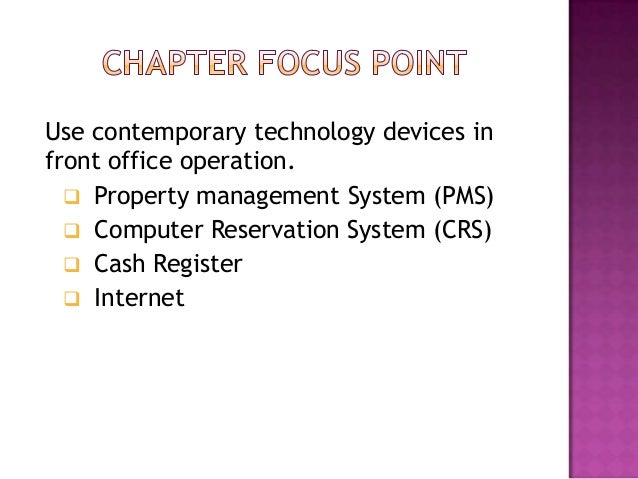 Chapter 3 front office pratice