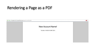 Rendering a Page as a PDF
 