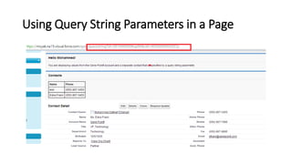 Using Query String Parameters in a Page
 