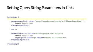 Setting Query String Parameters in Links
 