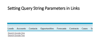 Setting Query String Parameters in Links
 