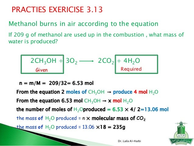 Write a balanced equation for the combustion of liquid methanol in air image