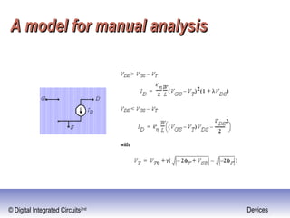 © Digital Integrated Circuits2nd Devices
A model for manual analysisA model for manual analysis
 