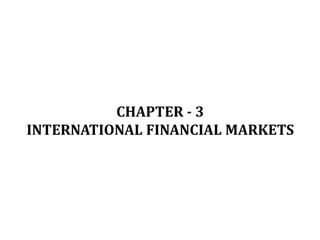 CHAPTER - 3
INTERNATIONAL FINANCIAL MARKETS
 