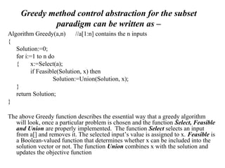 Greedy method by Dr. B. J. Mohite | PPT