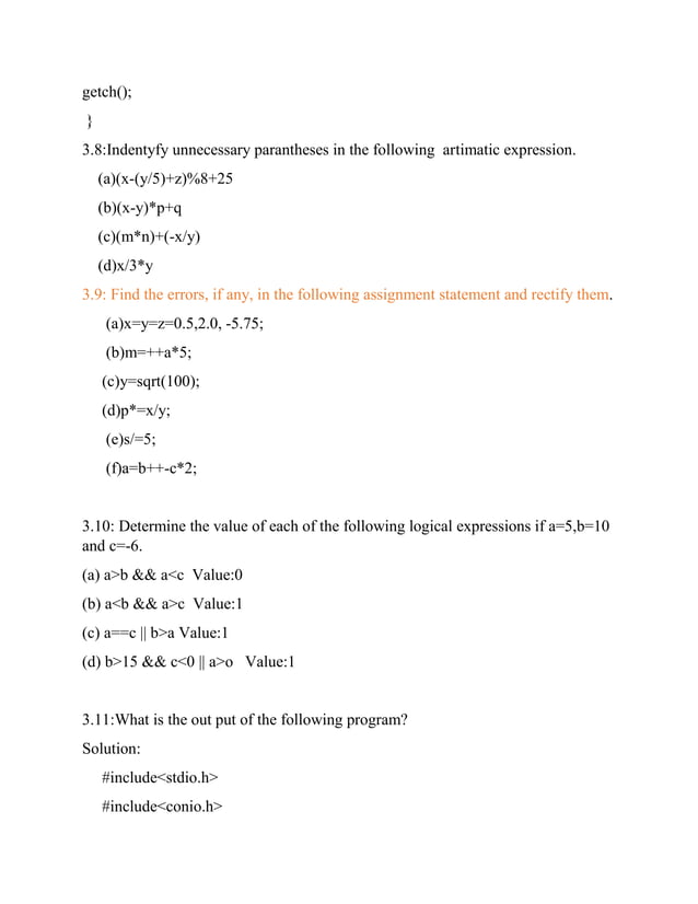 Chapter 3 : Balagurusamy Programming ANSI in C