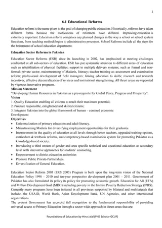 Educational Reforms in Pakistan, Educational Policy 2017, and Vision ...