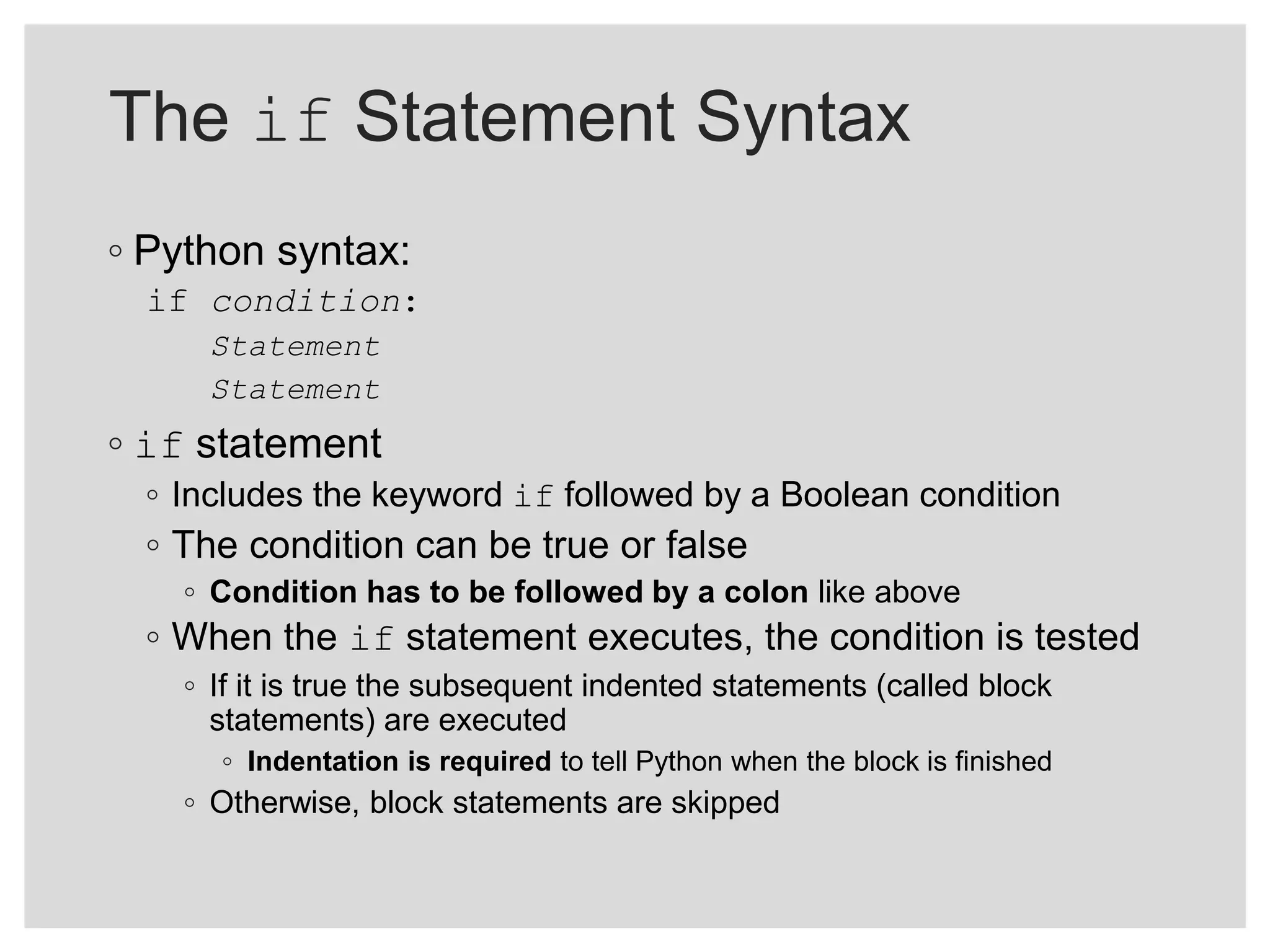 Decision Structures and Boolean Logic