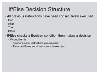 Decision Structures and Boolean Logic | PPT | Programming Languages ...