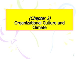 1
(Chapter 3)
Organizational Culture and
Climate
 