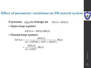 By
Biruk
T.
6
Effect of parameter variations on FB control system
 