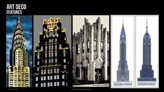 Year III – Sem VI History of Modern Architecture
Art deco
features
 