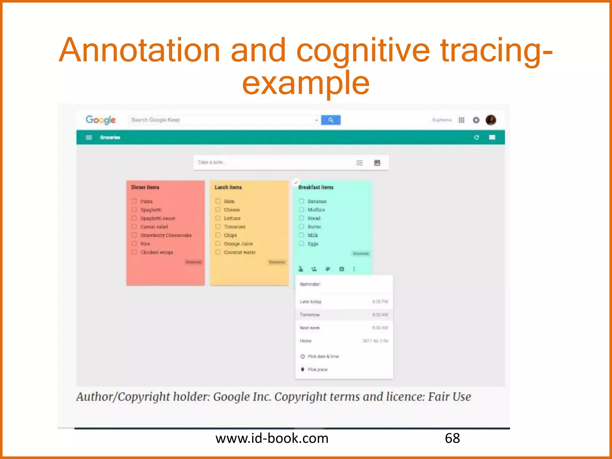 www.id-book.com 68
Annotation and cognitive tracing-
example
 
