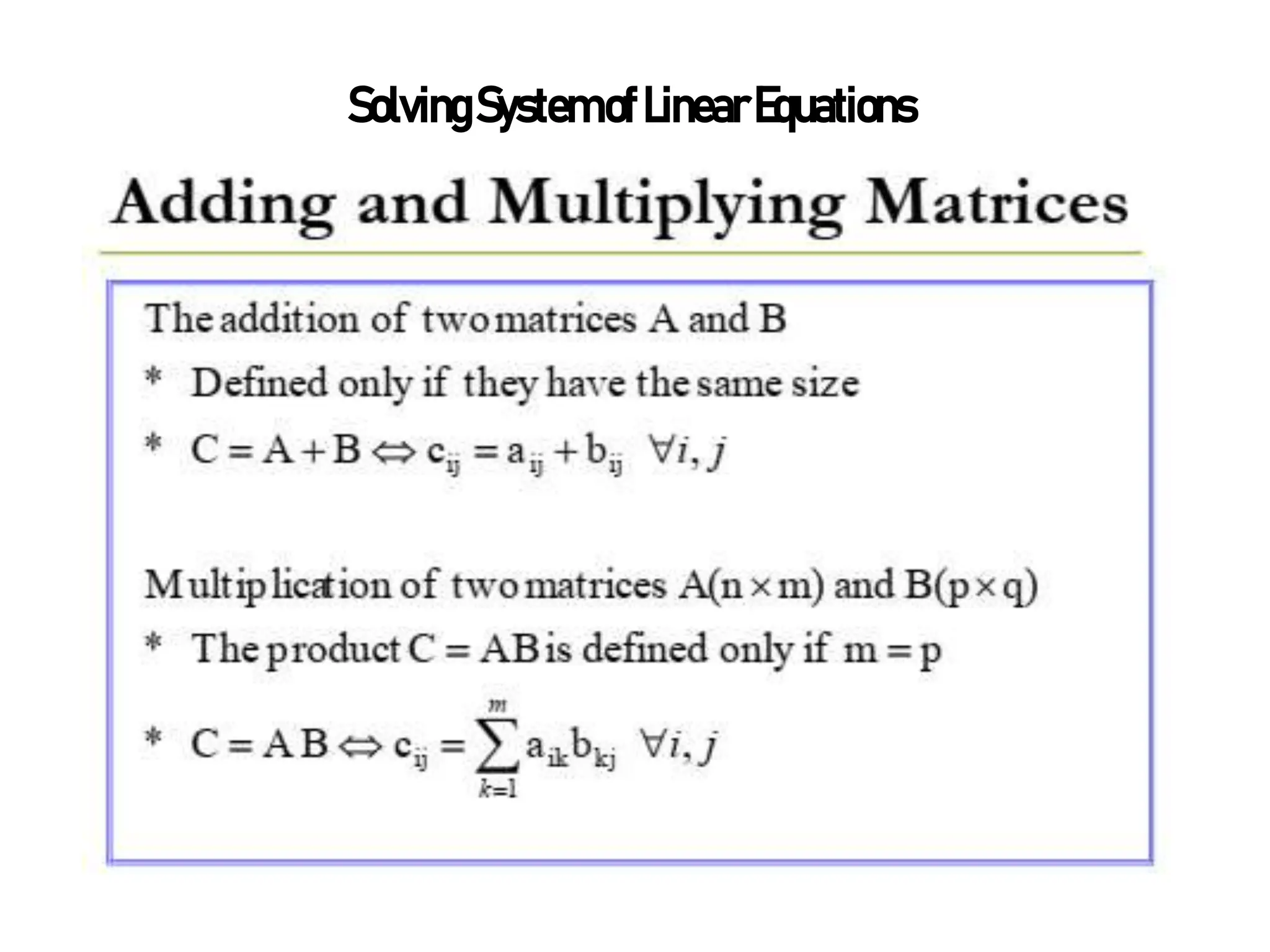 SolvingSystemofLinearEquations
 