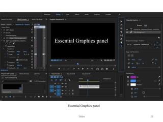 Titles 28
Essential Graphics panel
Essential Graphics panel
 