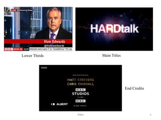Titles 6
Lower Thirds
End Credits
Main Titles
 