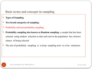 Keep Sampling Research methodology for natural resource management students | PPTX