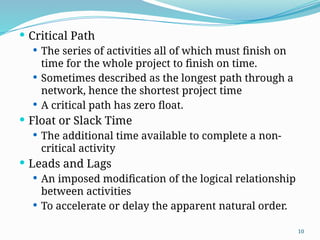 Critical Path Float Time CHAPTER 3THE CRITICAL PATH METHOD .pptx