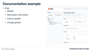 Modular Dbt Example Dbt documentation for general setups chapter 3 | PDF