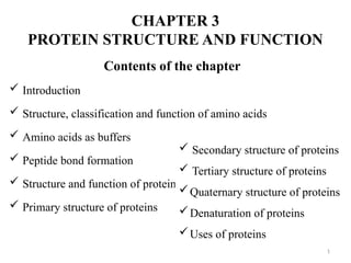 CHAPTER 3.pptx structure and function of amino acid and protein | PPTX