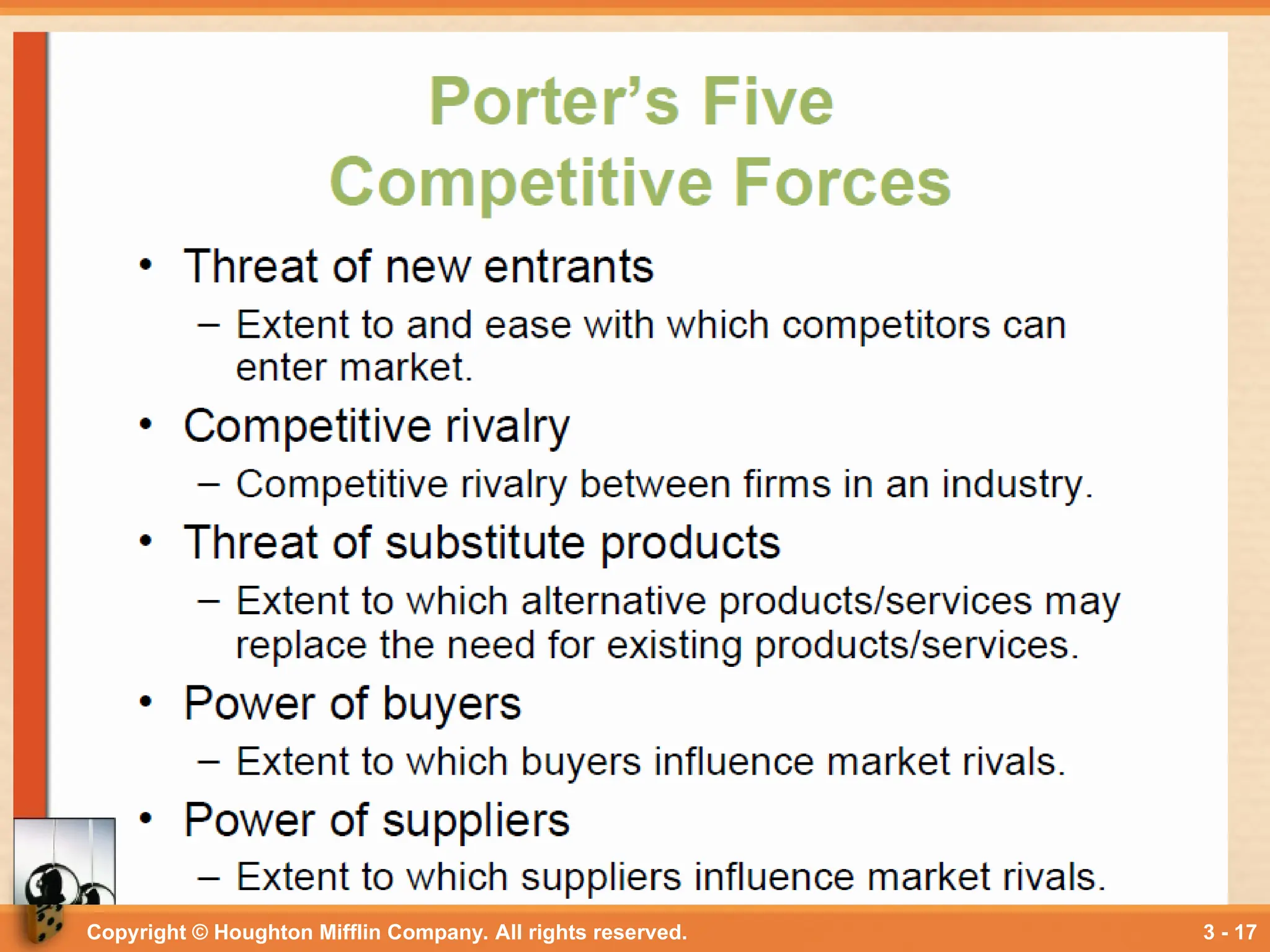 Copyright © Houghton Mifflin Company. All rights reserved. 3 - 17
 