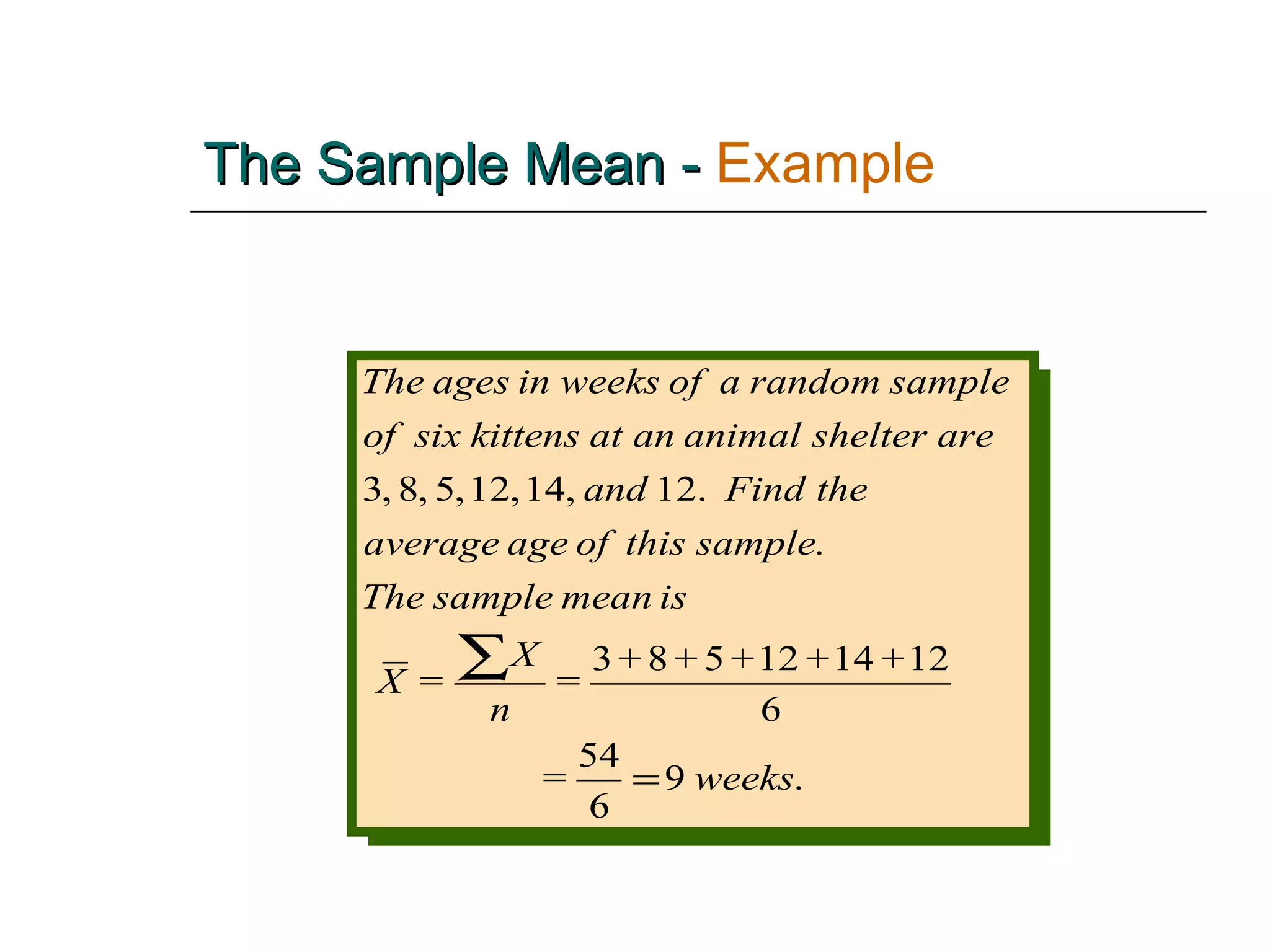 The Sample Mean -  Example 