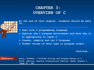 Chapter3.pptx Overview C - Explore the C program environment and know ...