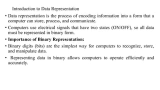 chapter three data representation and numbering system | PDF