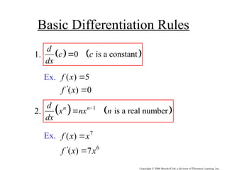 The basic rules of differentiation and the derivatives | PPT