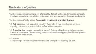 Example For Justice JUSTICE AND ECONOMIC DISTRIBUTION AND ETHICAL THEORIES | PPTX