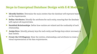 Comprehensive Guide to Conceptual Database Design Using E-R Modeling | PPTX