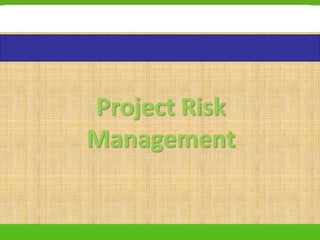 Project Risk
Management
 