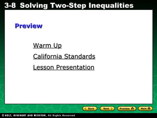 Warm Up California Standards Lesson Presentation Preview 