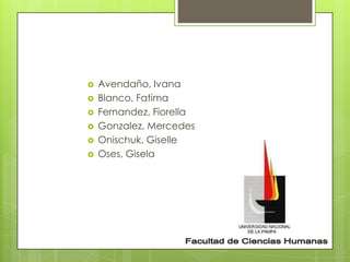  Avendaño, Ivana
 Blanco, Fatima
 Fernandez, Fiorella
 Gonzalez, Mercedes
 Onischuk, Giselle
 Oses, Gisela
 