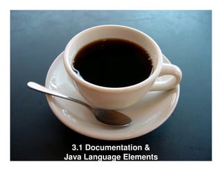 3.1 Documentation &
Java Language Elements
 