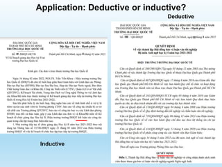 Application: Deductive or inductive?
Inductive
Deductive
 
