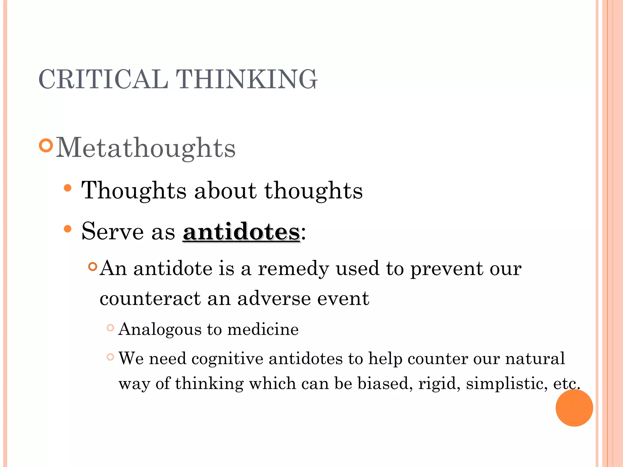 Chapter 3 - Critical thinking | PPT