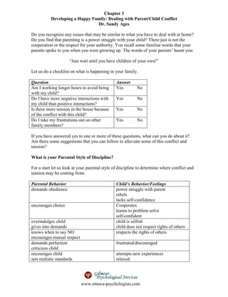 Dealing with Parent Child Conflict | PDF