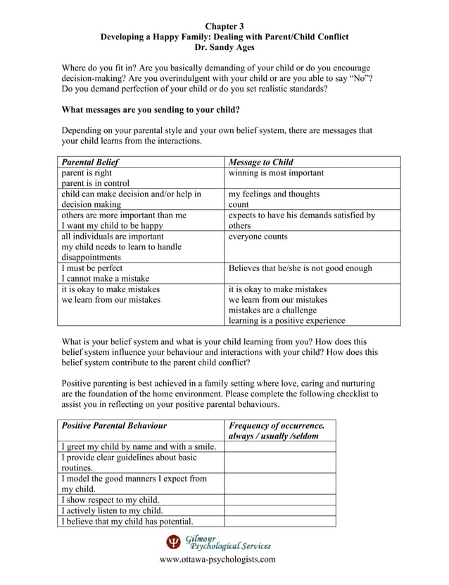 Dealing with Parent Child Conflict | PDF