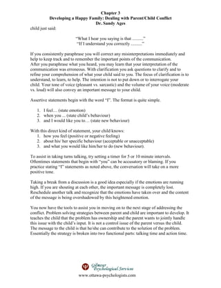 Dealing with Parent Child Conflict | PDF
