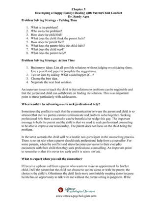 Dealing with Parent Child Conflict | PDF