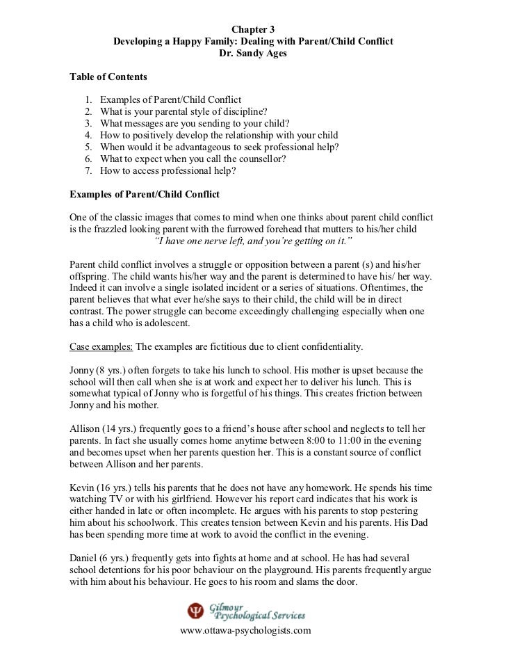 dealing with parent child conflict