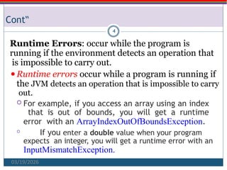 Comprehensive Guide to Java Exception Handling and Error Management | PPTX