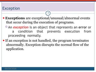 Comprehensive Guide to Java Exception Handling and Error Management | PPTX