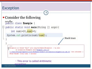 Comprehensive Guide to Java Exception Handling and Error Management | PPTX