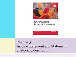 Chapter 3
Income Statement and Statement
of Stockholders’ Equity
3-1
 