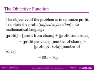 Objective Function Formula Chapter 3 linear programming | PPTX